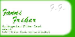 fanni friker business card